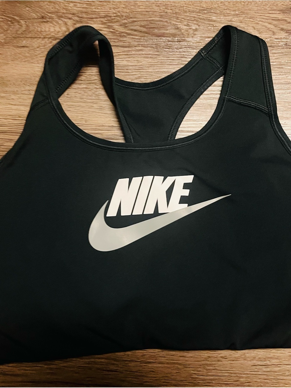 Nike Black Swim Bikini Top with White Logo - Racerback - XL - Not Padded